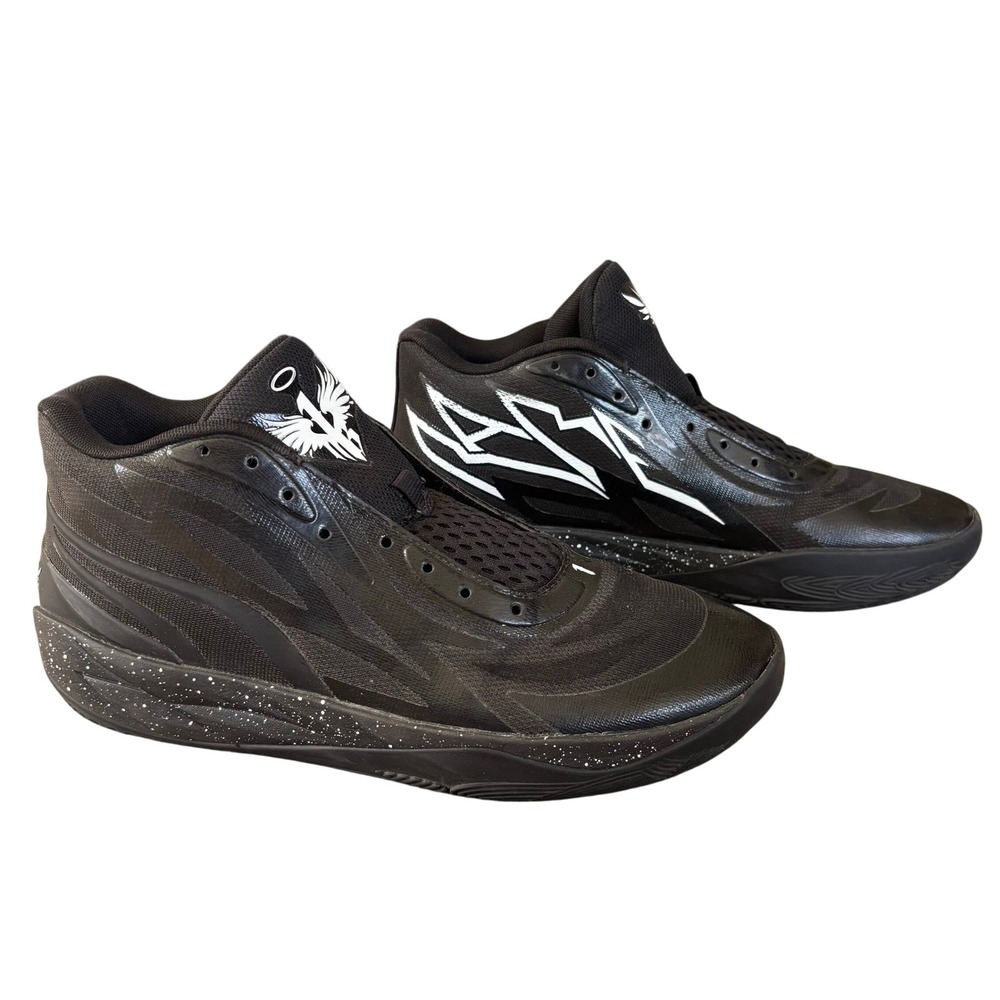 Puma MB.02 Oreo Lamelo Sz 10.5‎ 379420-01 Basketball Black Activewear NO LACES